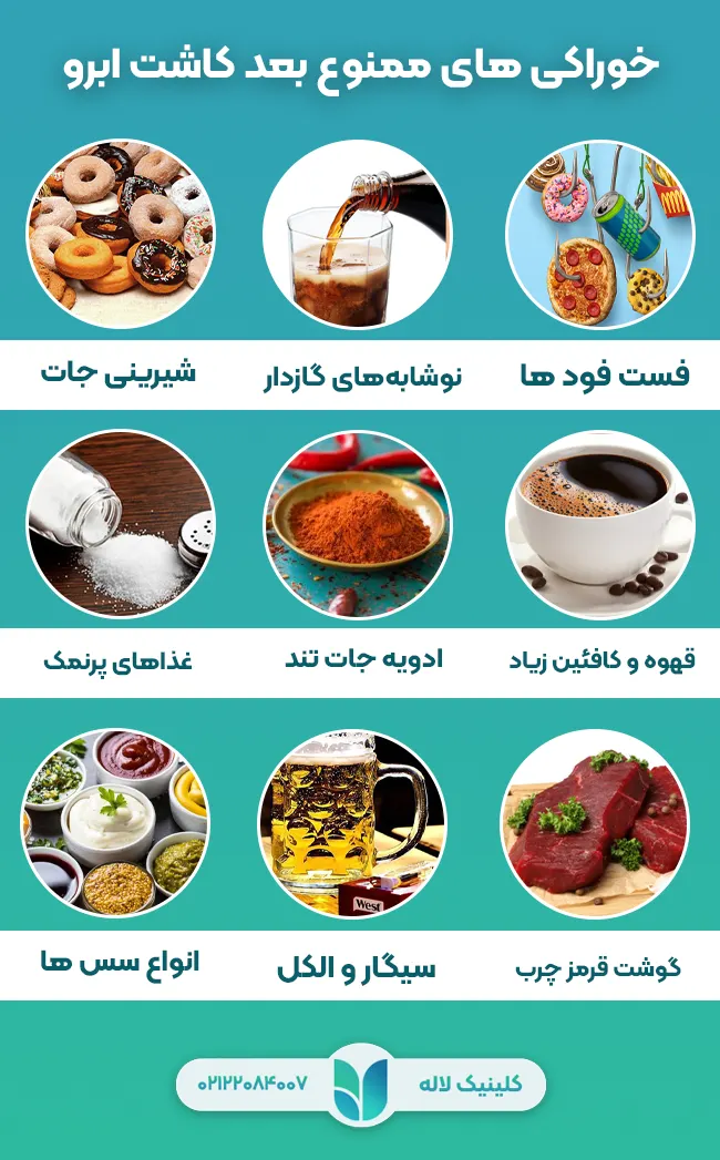 خوراکی های ممنوع بعد از کاشت ابرو