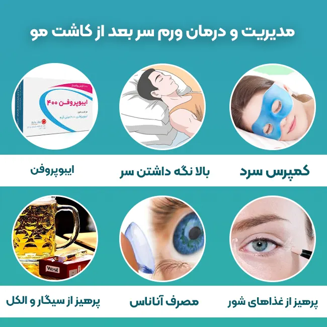 نحوه مدیریت و درمان ورم سر بعد از کاشت مو