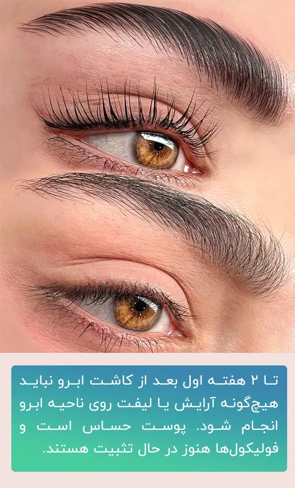 آرایش لیفت ابرو بعد کاشت ابرو
