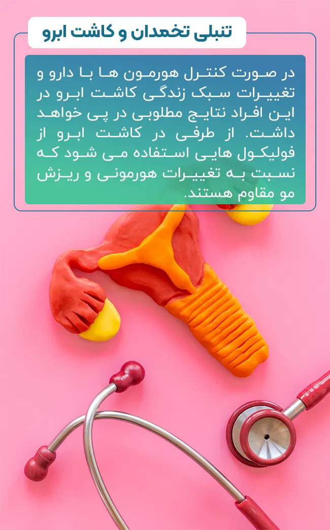 تنبلی تخمدان و کاشت ابرو