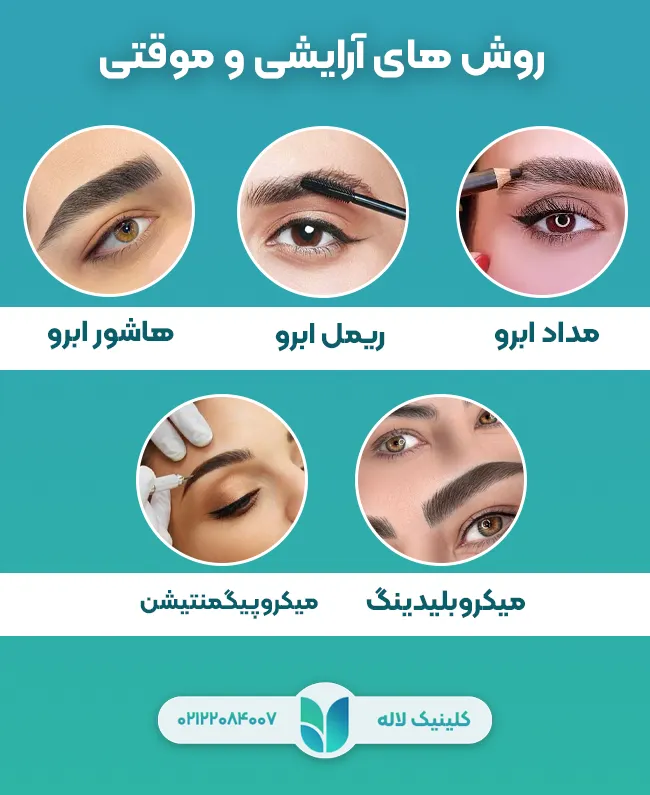 روش های آرایشی و موقتی پرپشت کردن ابرو