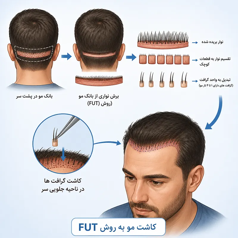 کاشت مو به روش جراحی FUT