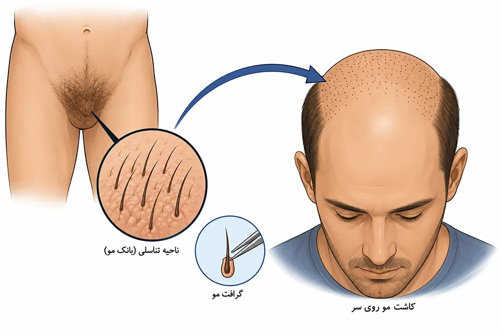 کاشت مو از ناحیه تناسلی