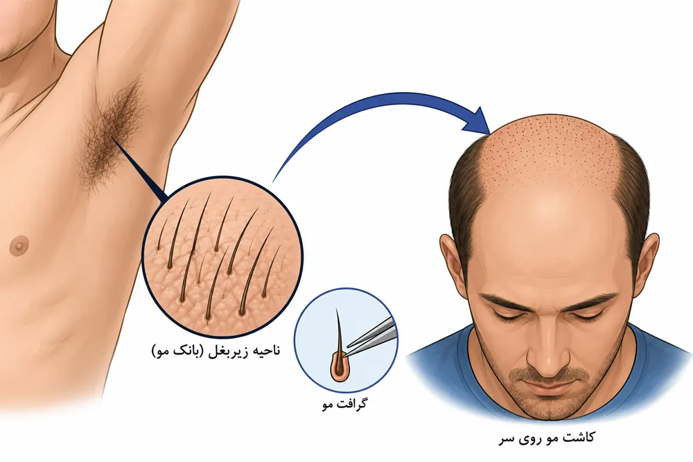 کاشت مو از ناحیه زیربغل